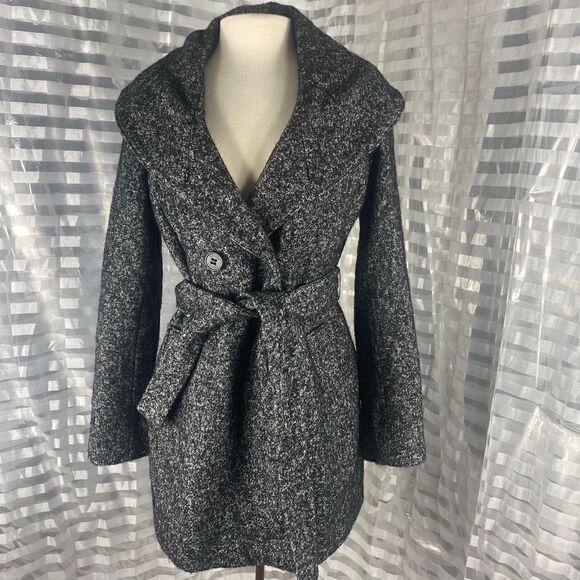 Calvin Klein Tweed Double Breasted Coat - Picture 1 of 6